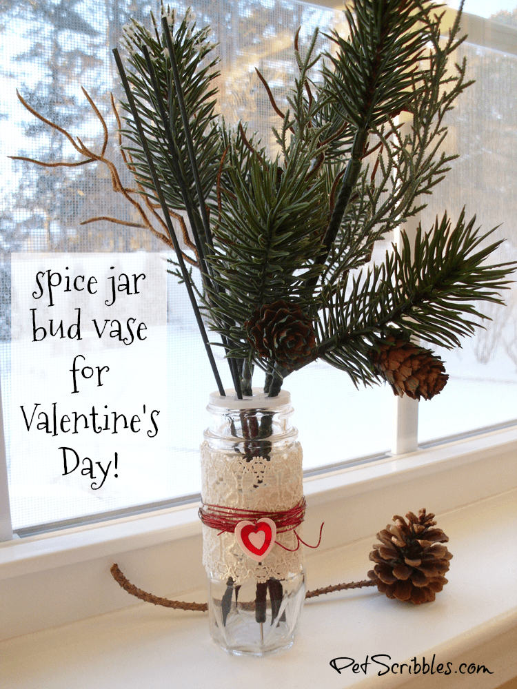 Spice Jar Bud Vase for Valentine's Day