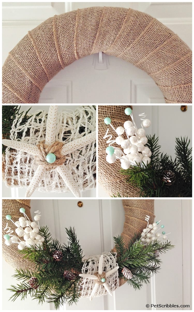 A simple coastal Winter wreath DIY