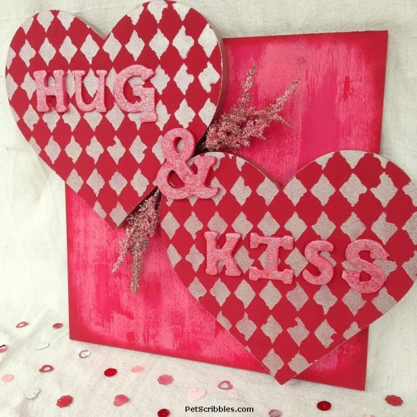 Make This Hug and Kiss Valentine's Day Wall Art!