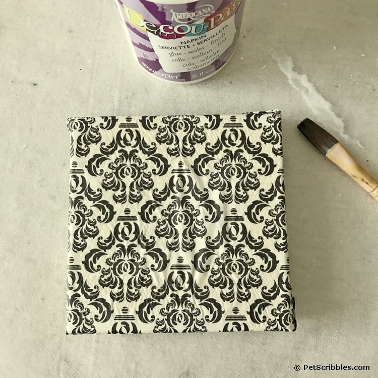 Don't Forget to Dream mixed media 4 x 4 canvas - Pet Scribbles