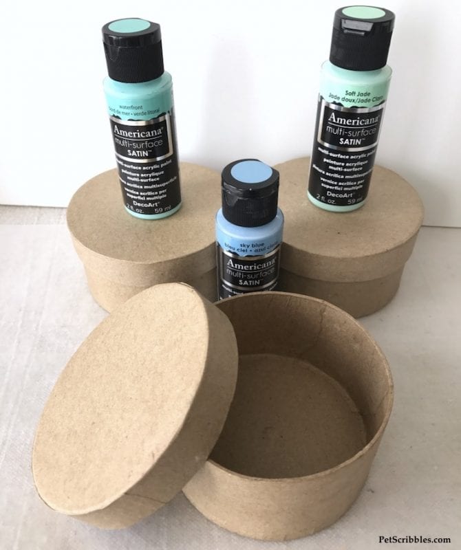 The best way to quickly paint paper maché boxes! Garden Sanity by Pet