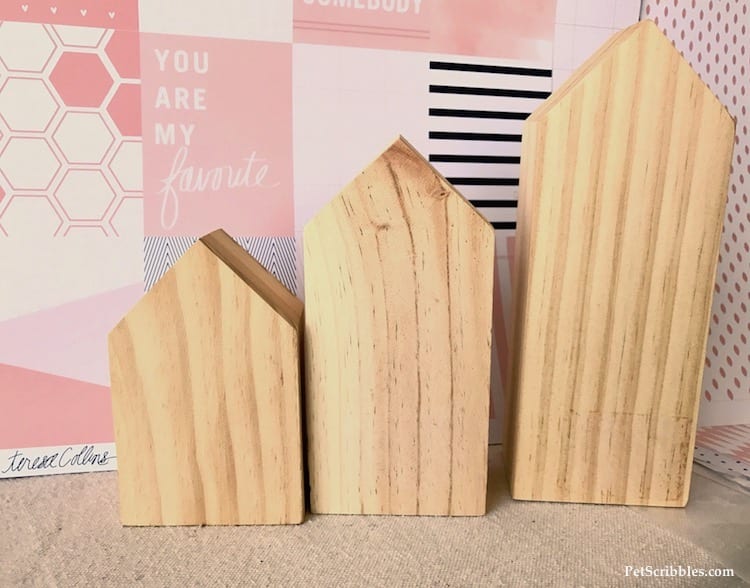 Little Pink Houses for You and Me: mixed media wood house