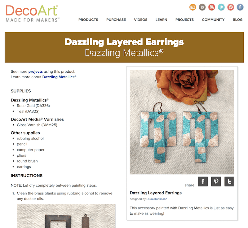 How to use metallic paints to make colorful metal earrings!