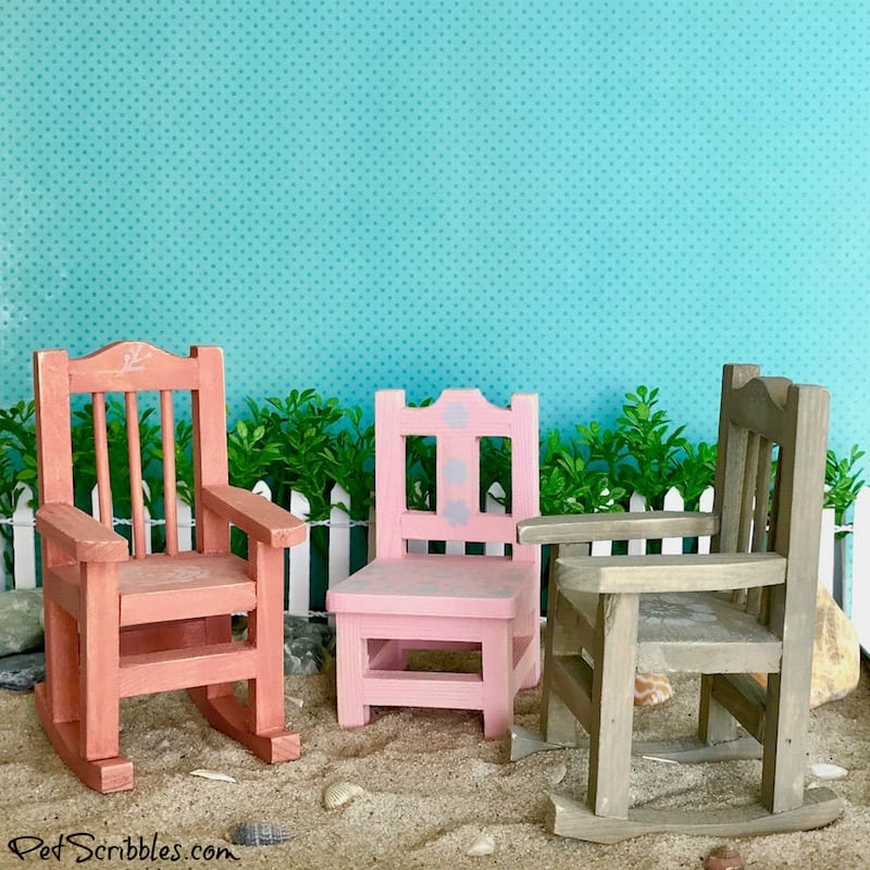 How to make weathered fairy garden beach chairs!