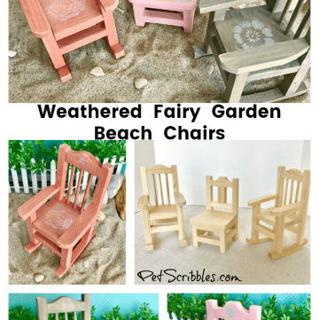 How to make weathered fairy garden beach chairs!