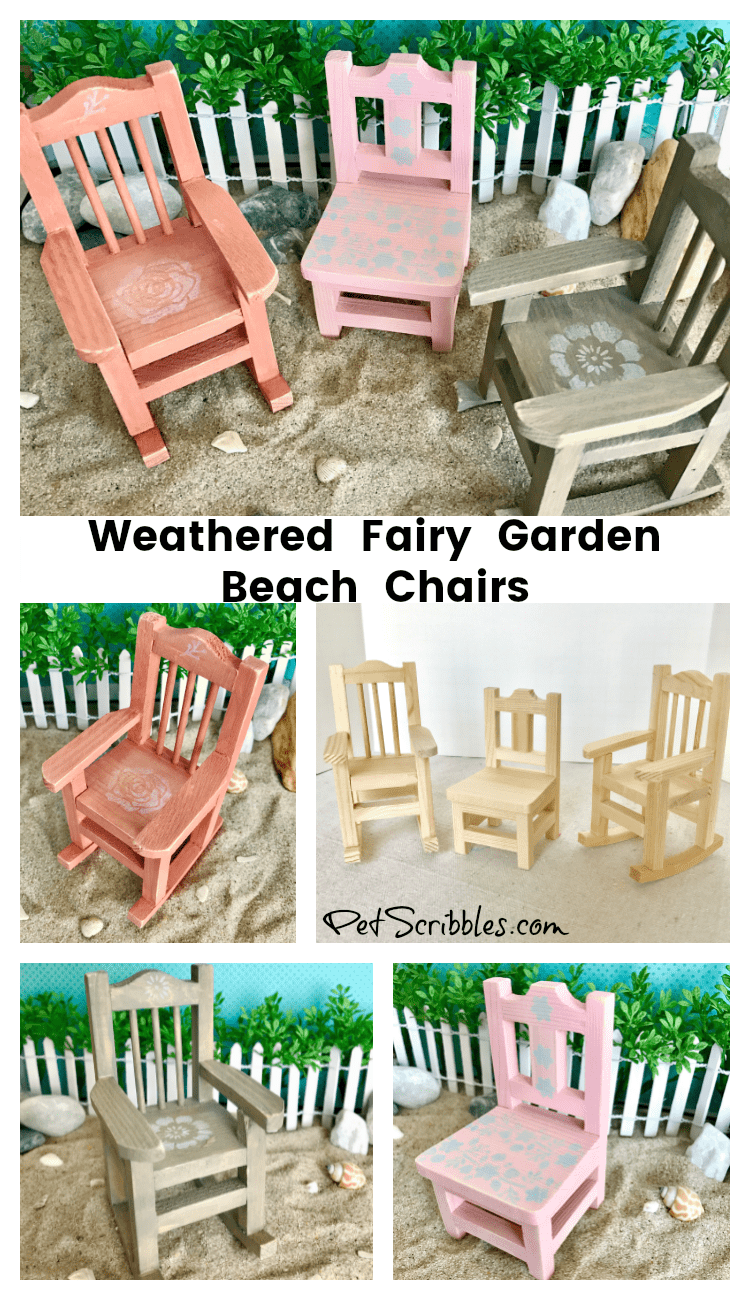 How to make weathered fairy garden beach chairs!