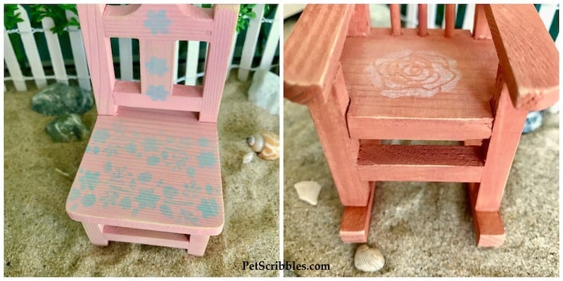 How to make weathered fairy garden beach chairs!