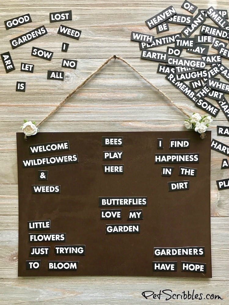How to Make Rustic Garden Word Magnets