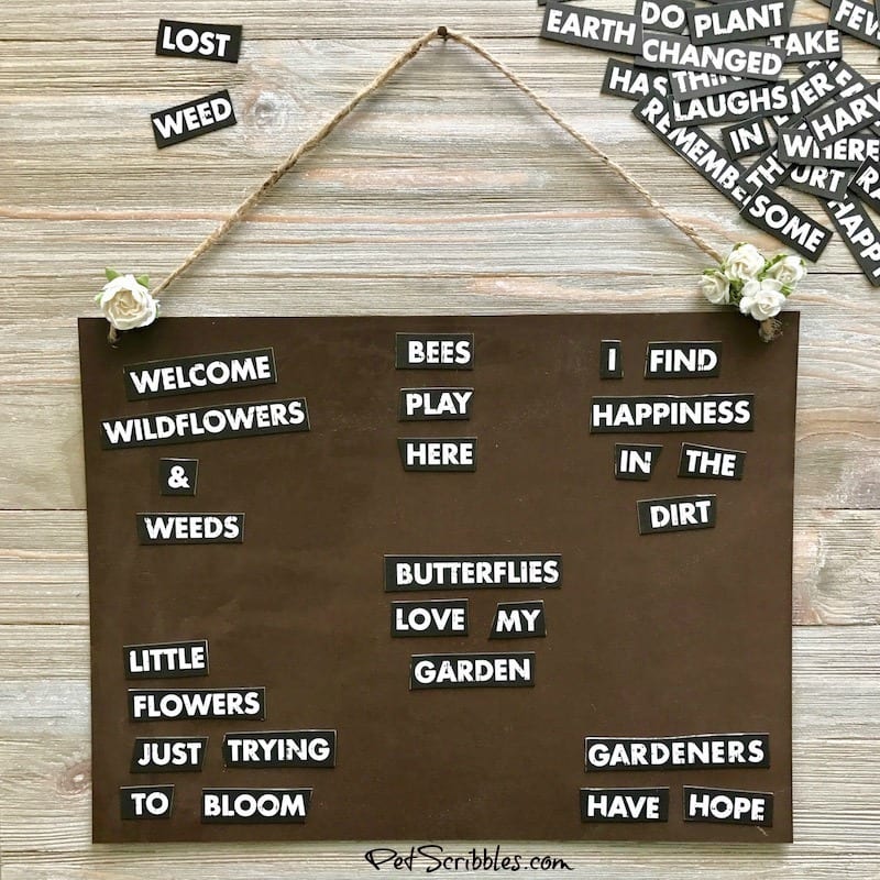 How to Make Rustic Garden Word Magnets