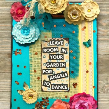 Welcome Summer with a Garden Theme Altered Clipboard