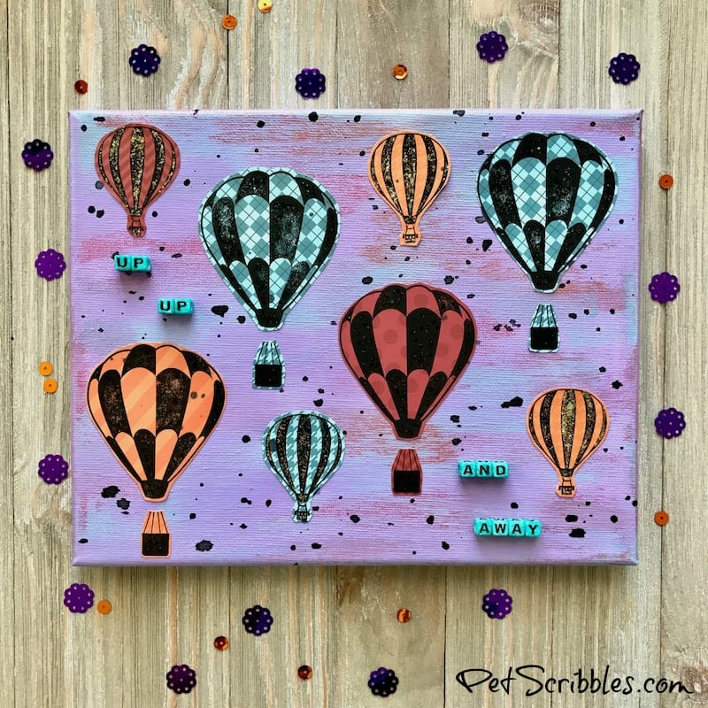 Hot Air Balloon Mixed Media Canvas -- easy tutorial with pictures!