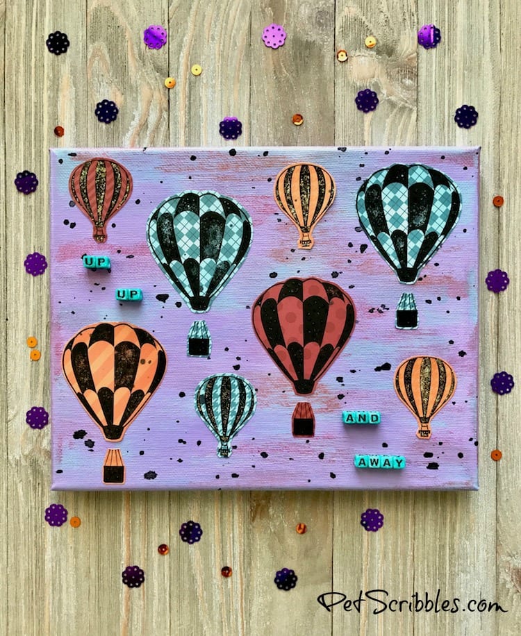 Hot Air Balloon Mixed Media Canvas -- easy tutorial with pictures!