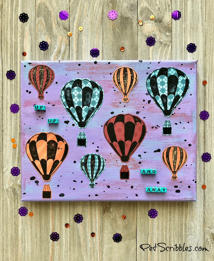 Hot Air Balloon Mixed Media Canvas -- easy tutorial with pictures!