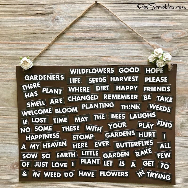 How to Make Rustic Garden Word Magnets