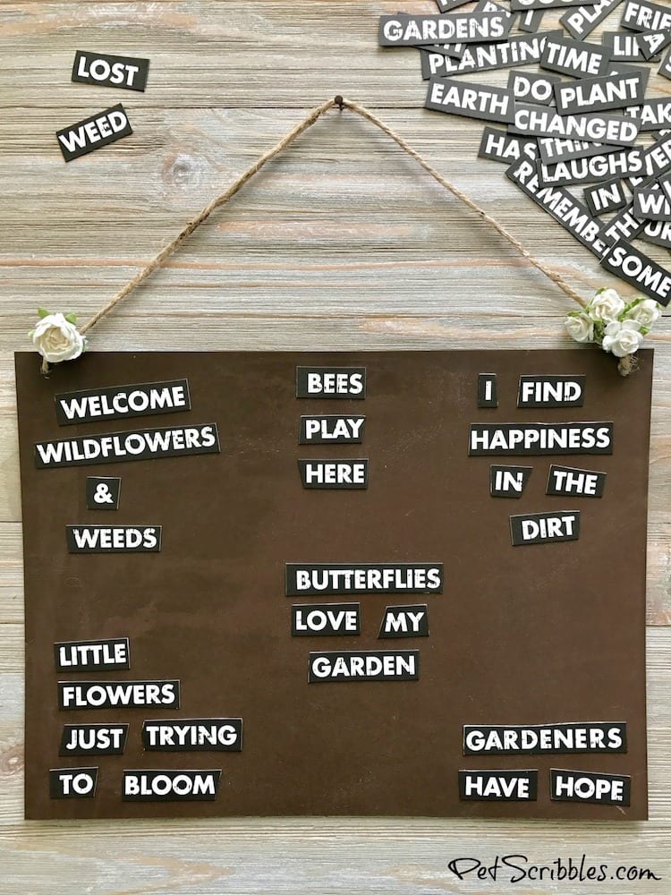 How to Make Rustic Garden Word Magnets