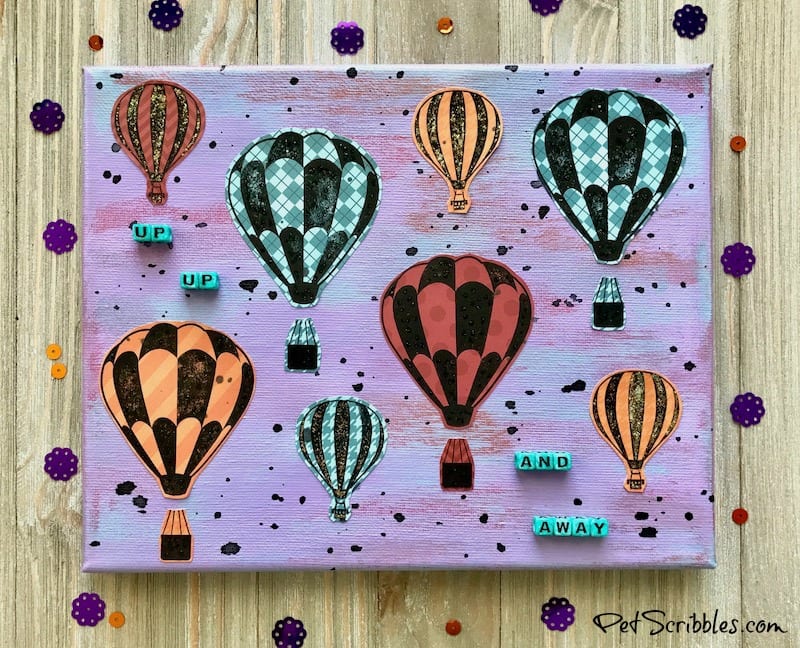 Hot Air Balloon Mixed Media Canvas -- easy tutorial with pictures!