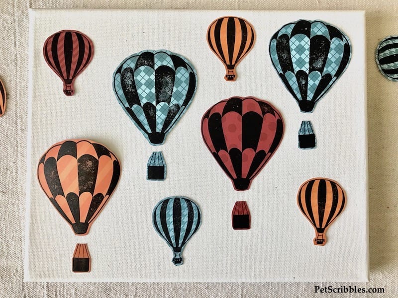 Hot Air Balloon Mixed Media Canvas -- easy tutorial with pictures!