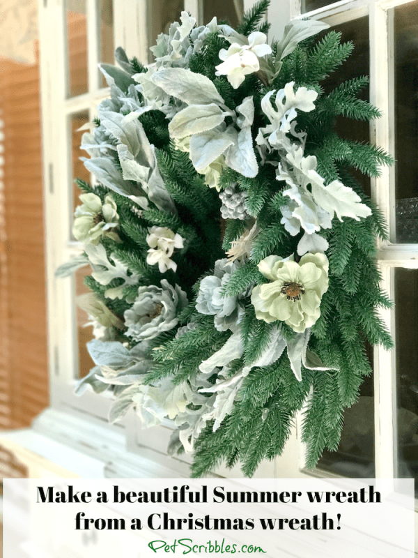 How to make a Beautiful Summer Wreath from a Christmas Wreath!