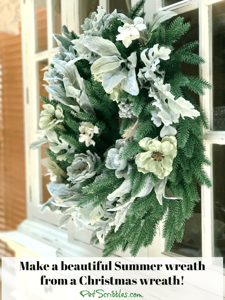 How to make a Beautiful Summer Wreath from a Christmas Wreath!