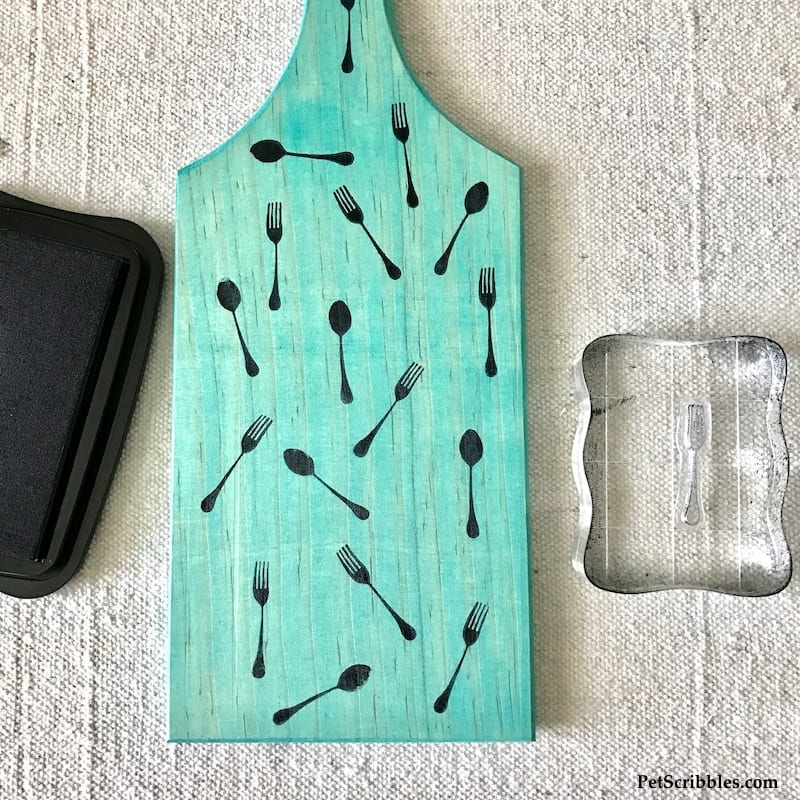 creating kitchen art with Plaid Crafts Pickling Wash
