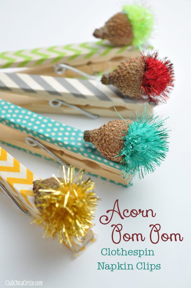 Acorn Clothespin Napkin Clips by Club Chica Circle