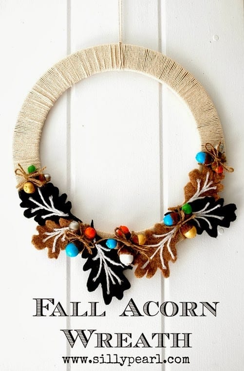 Fall Acorn Wreath tutorial by The Silly Pearl