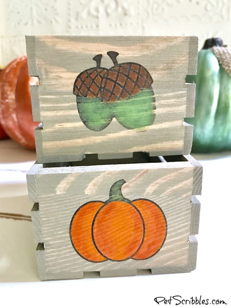 How to make rustic Fall crates using stamps!