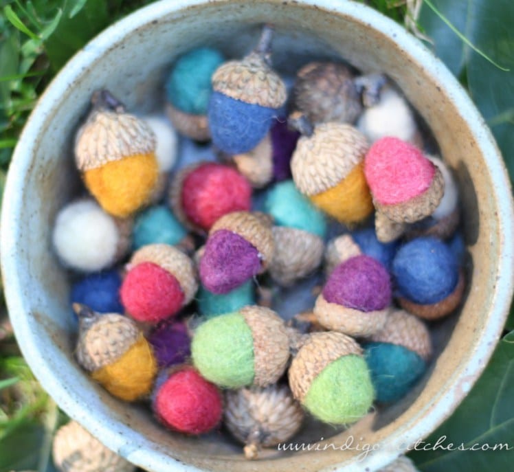 DIY Felted Acorns by Black Walnut Stitch Studio