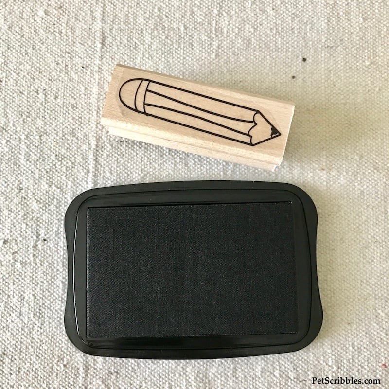 Easy-to-make, useful Teacher Gift: Stamped Pencil Clipboard and Magnet -- made with a simple pencil stamp!