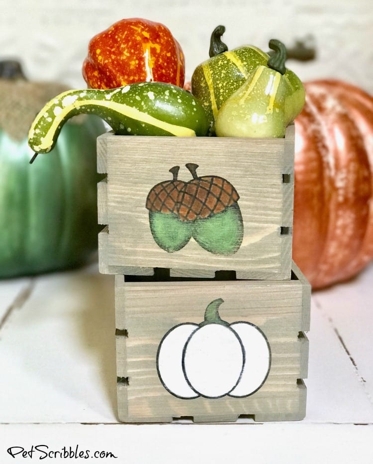 How to make rustic Fall crates using stamps!