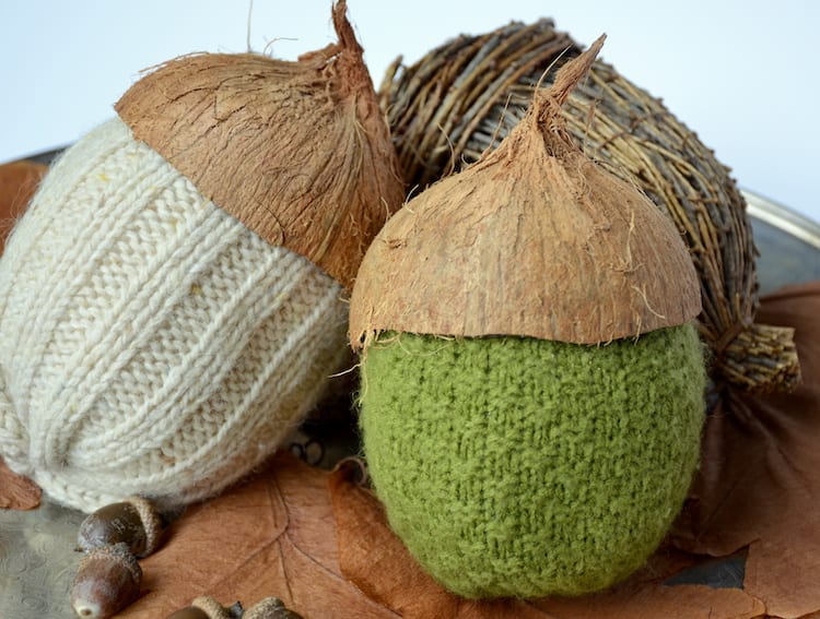 Coco-Nutty Sweater Acorns tutorial by Dandelion Patina