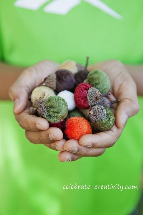 DIY Velvet Acorns by Celebrate Creativity