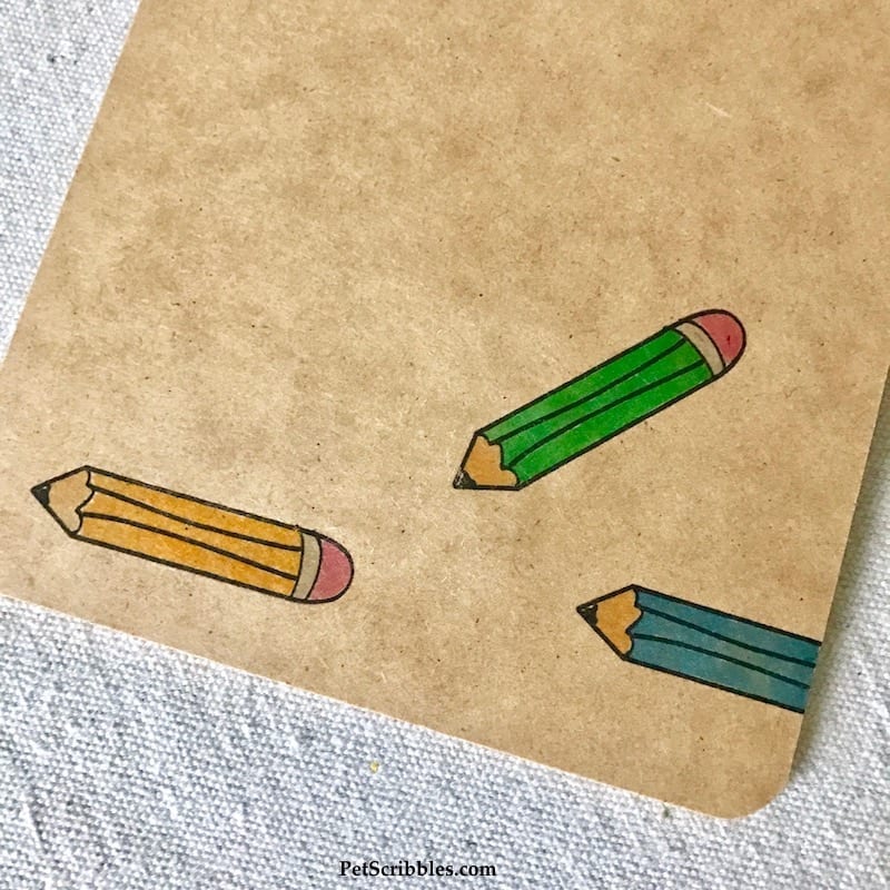 Easy-to-make, useful Teacher Gift: Stamped Pencil Clipboard and Magnet -- made with a simple pencil stamp!