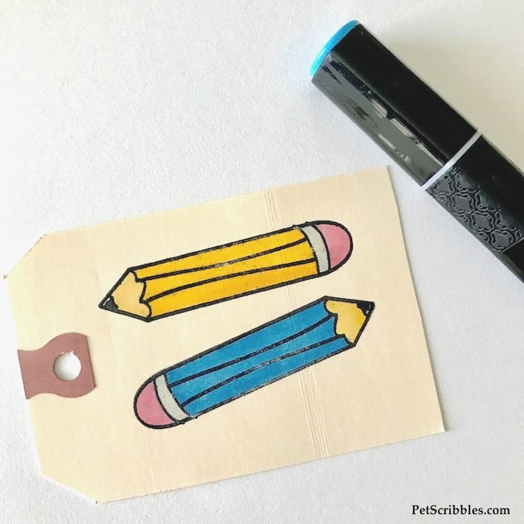 Easy-to-make, useful Teacher Gift: Stamped Pencil Clipboard and Magnet -- made with a simple pencil stamp!