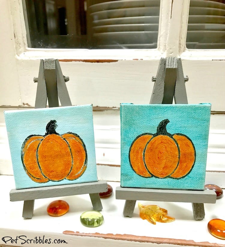 How to Make a Beautiful Miniature Pumpkin Canvas!