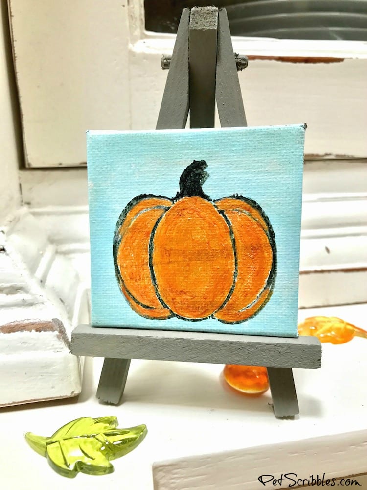 How to Make a Beautiful Miniature Pumpkin Canvas!