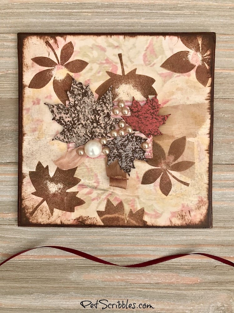 How to make a Fall Mixed Media Leaf Canvas you'll love!