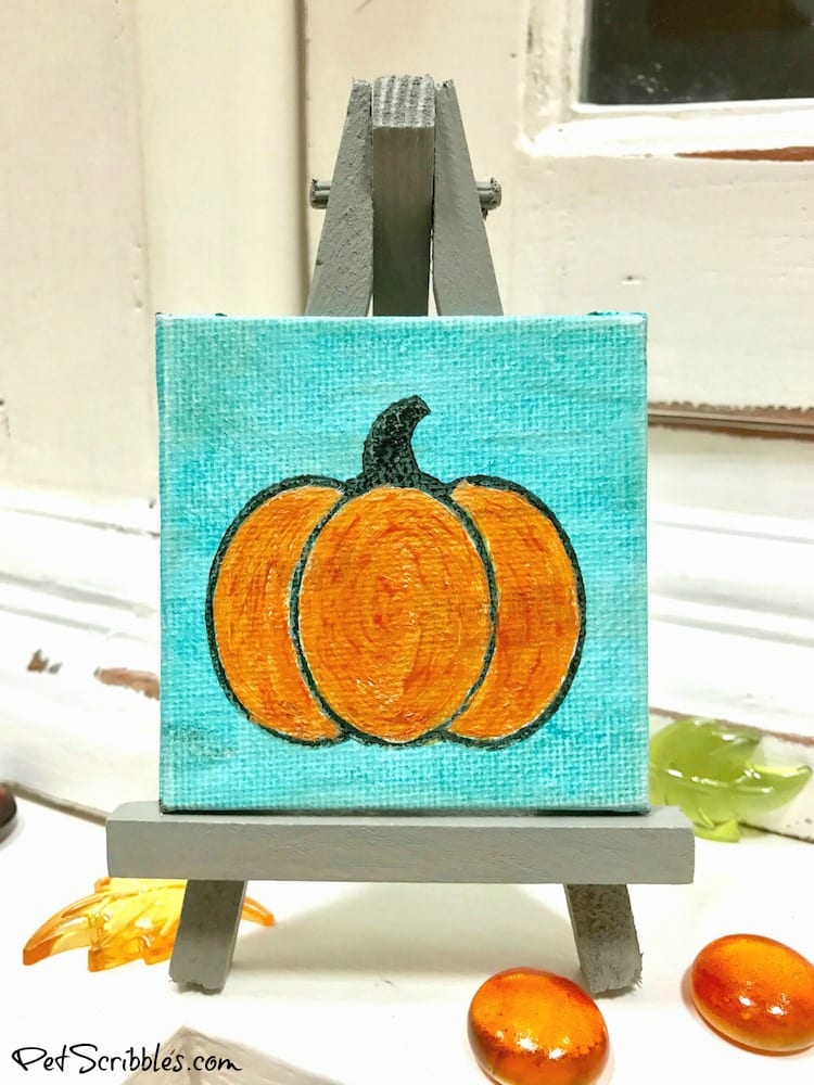 How to Make a Beautiful Miniature Pumpkin Canvas!