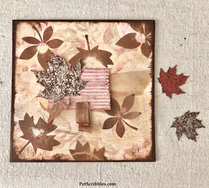 How to make a Fall Mixed Media Leaf Canvas you'll love!