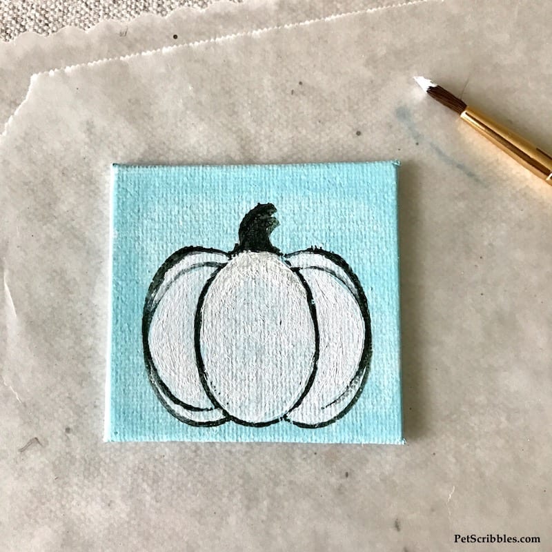How to Make a Beautiful Miniature Pumpkin Canvas Trio