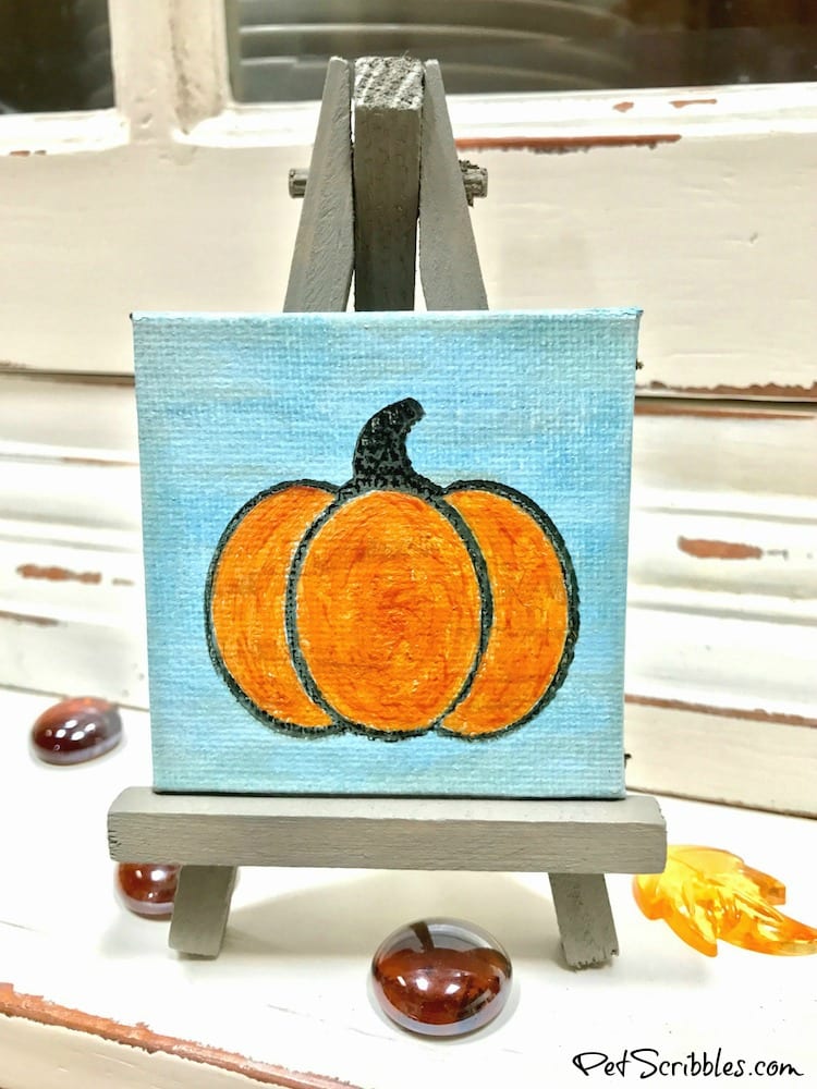 How to Make a Beautiful Miniature Pumpkin Canvas!