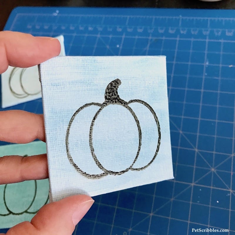 How to Make a Beautiful Miniature Pumpkin Canvas Trio