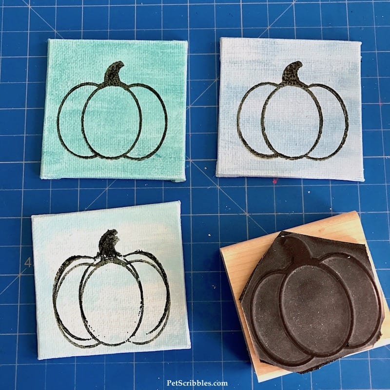 How to Make a Beautiful Miniature Pumpkin Canvas Trio