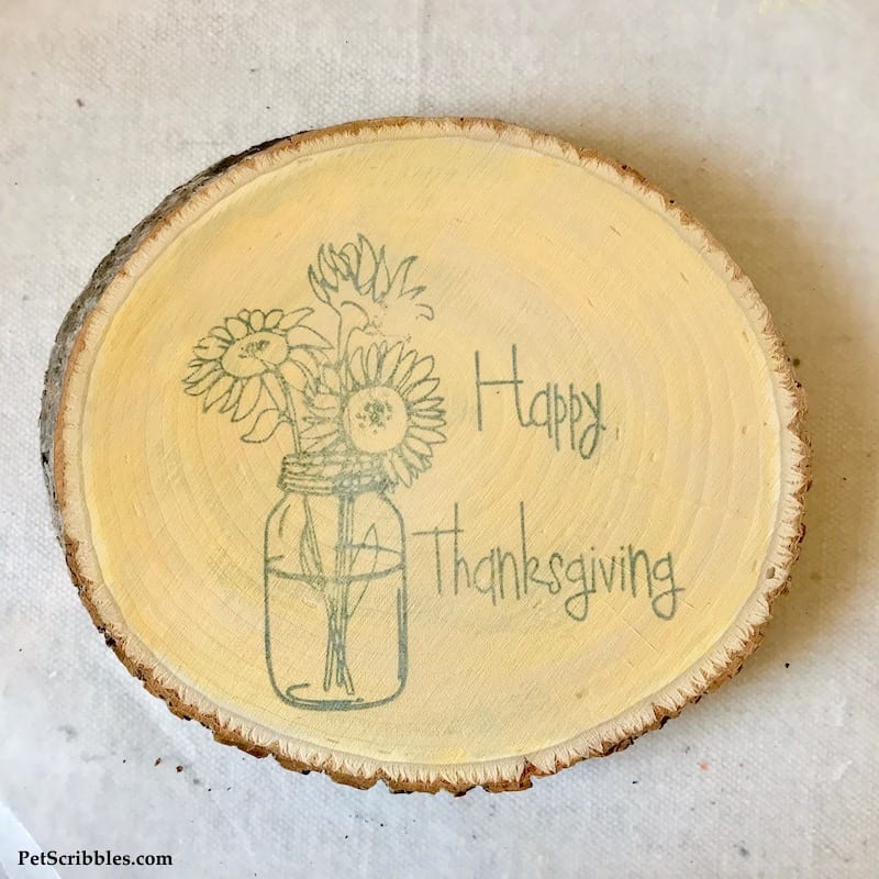 farmhouse thanksgiving wood slice