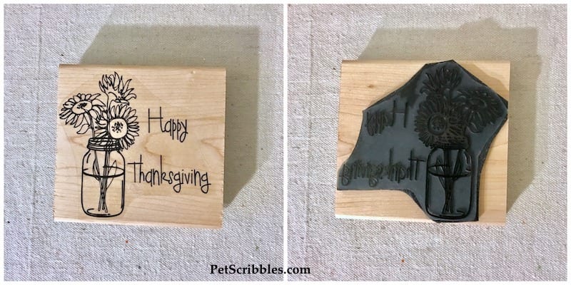 a Happy Thanksgiving rubber stamp design