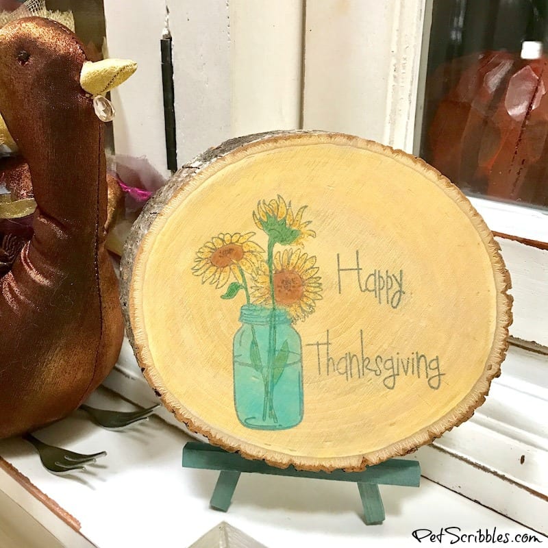 rustic Thanksgiving wood slice