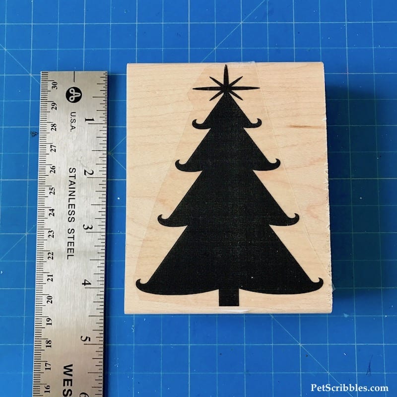 Curled Christmas Tree craft stamp from Simply Stamps