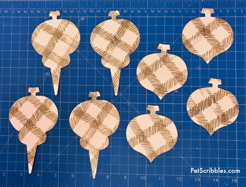 buffalo check paper ornaments