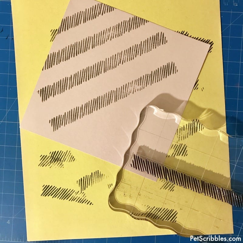 stamping a plaid pattern on paper