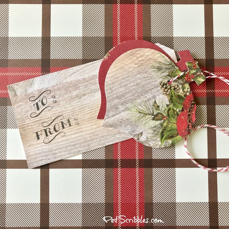 Easy Farmhouse Christmas Gift Tags using a self-inking stamp -- such a great idea!